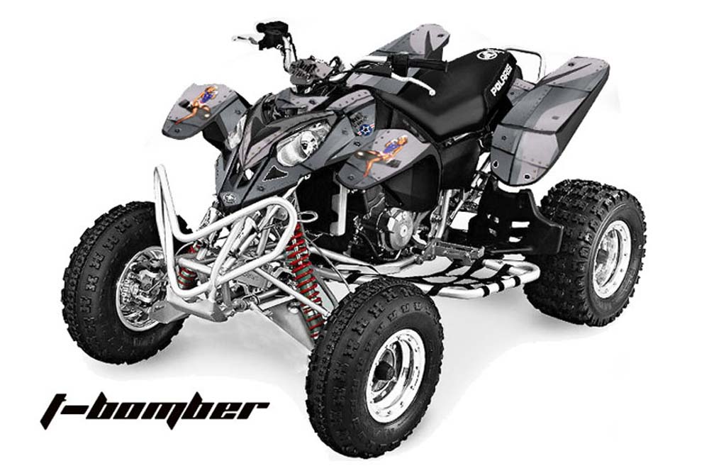Polaris Predator 500 ATV Graphic Kit - 2002-2011 T Bomber Silver