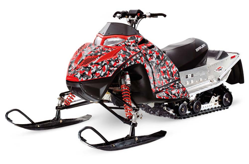 Polaris IQ Race 600 Sled Graphic Kit - All Years Urban Camo Red