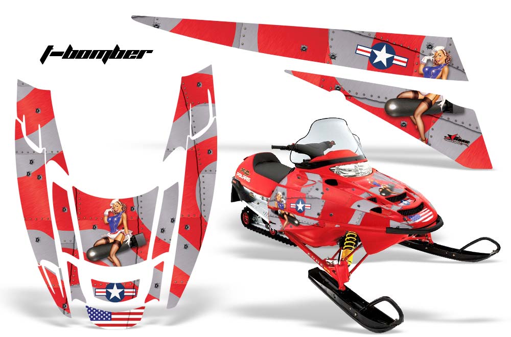 Polaris Edge Sled Graphic Kit - All Years T Bomber Red