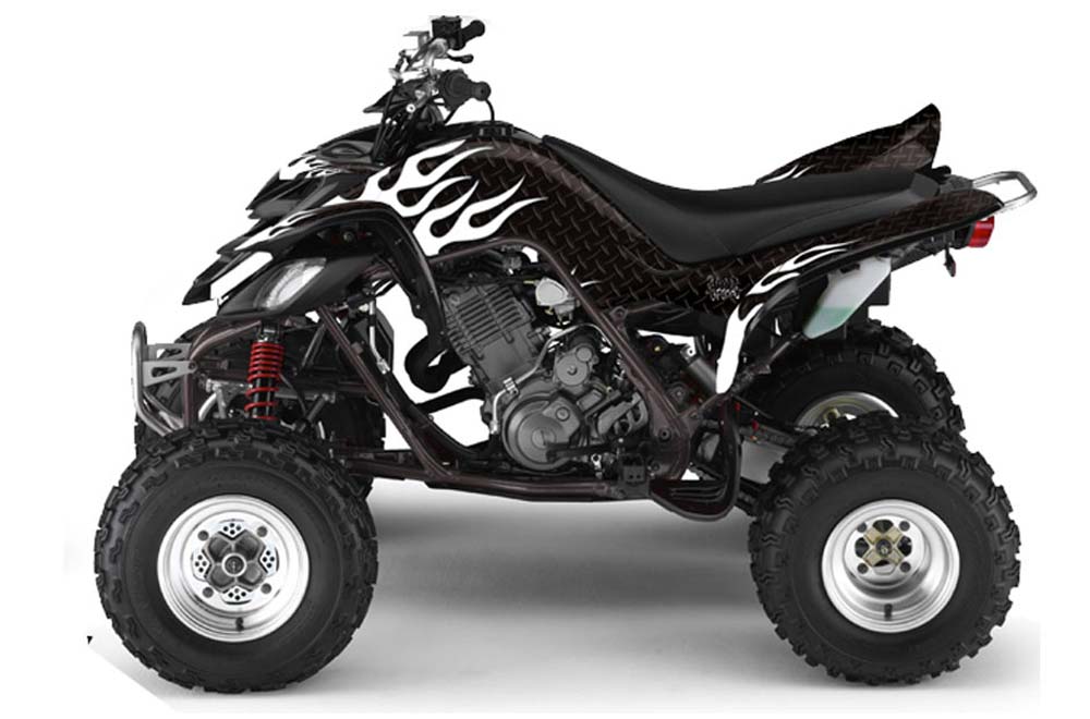 Yamaha Raptor 660 ATV Graphic Kit - 2001-2005 Diamond Flames White