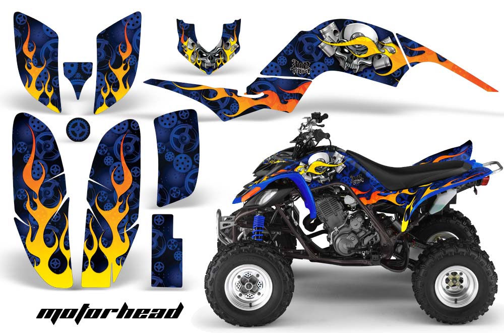 Yamaha Raptor 660 ATV Graphic Kit - 2001-2005 Motorhead Blue