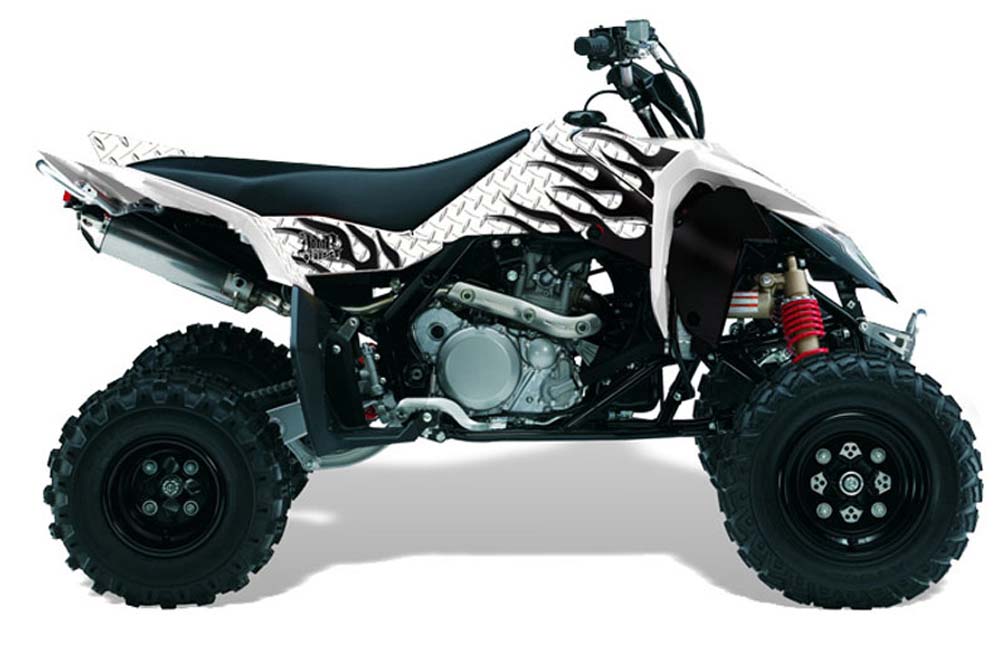 Suzuki LTR 450 ATV Graphic Kit - 2006-2009 Diamond Flames White