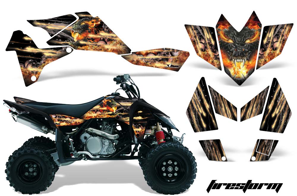Suzuki LTR 450 ATV Graphic Kit - 2006-2009 Firestorm Black