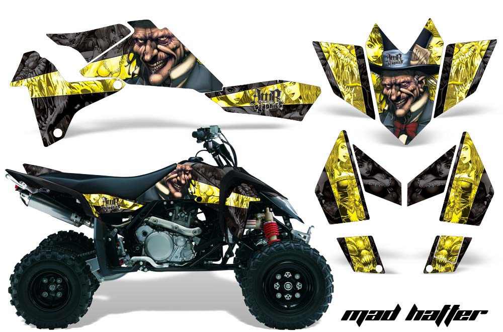 Suzuki LTR 450 ATV Graphic Kit - 2006-2009 Mad Hatter Yellow