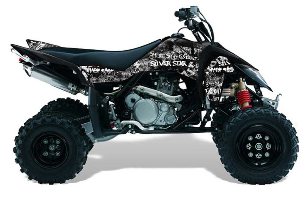 Suzuki LTR 450 ATV Graphic Kit - 2006-2009 Silver Star - Silverhaze White