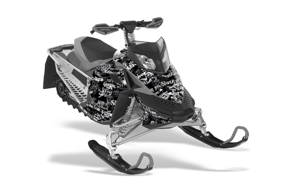 Ski Doo Rev XP Sled Graphic Kit - 2008-2012 Silver Star - Silverhaze Black