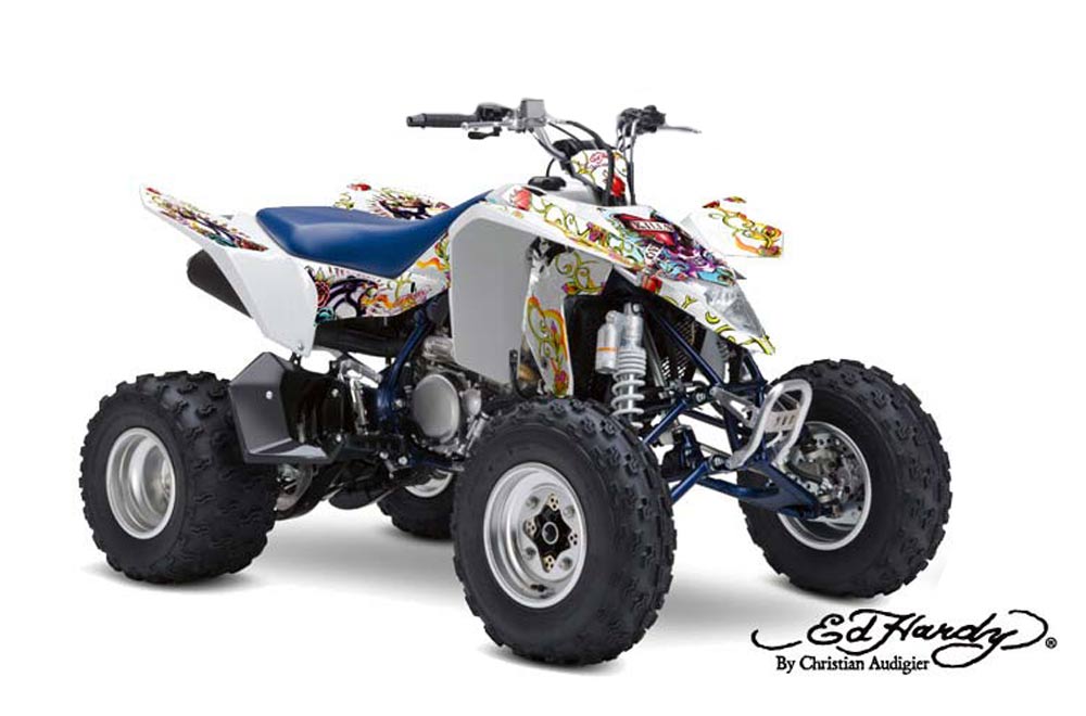 Suzuki LTZ 400 ATV Graphic Kit - 2009-2016 Ed Hardy - Love Kills White