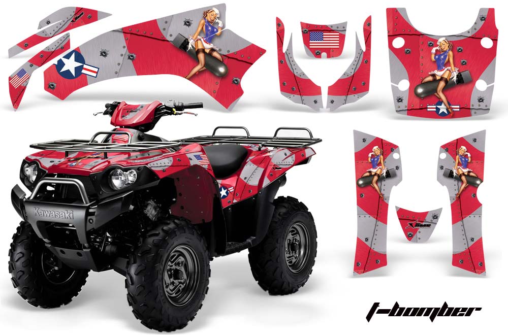 Kawasaki Brute Force 750 / 750i ATV Graphic Kit - 2005-2011 T Bomber Red