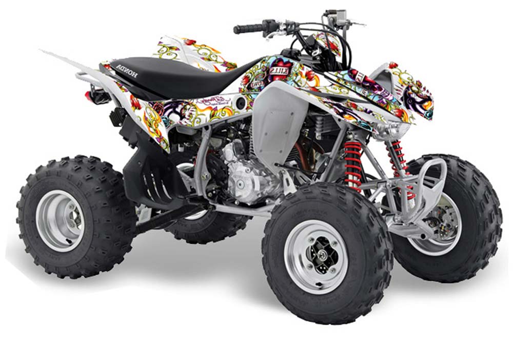 Honda TRX 400 EX ATV Graphic Kit - 2008-2016 Ed Hardy - Love Kills White