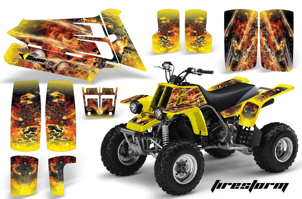 Yamaha Banshee 350 (Full Bore Plastics) ATV Graphic Kit - All Years Firestorm Yellow