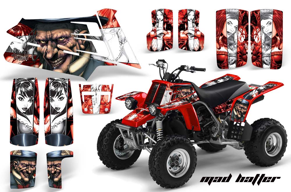 Yamaha Banshee 350 (Full Bore Plastics) ATV Graphic Kit - All Years Mad Hatter Red