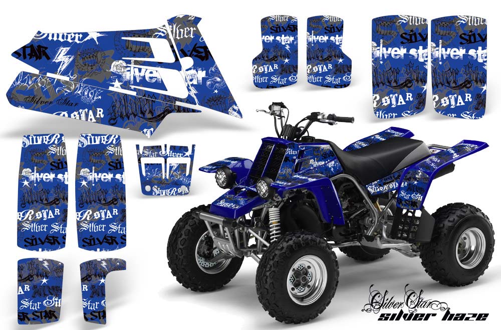 Yamaha Banshee 350 (Full Bore Plastics) ATV Graphic Kit - All Years Silver Star - Silverhaze Blue