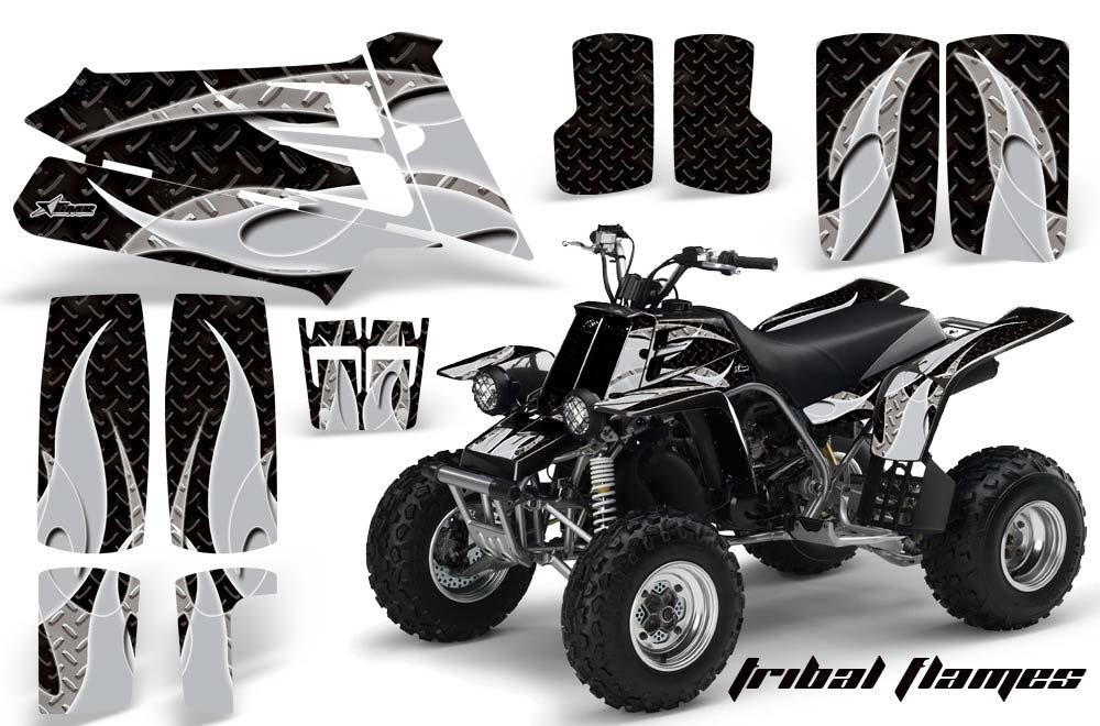 Yamaha Banshee 350 (Full Bore Plastics) ATV Graphic Kit - All Years Tribal Flames Silver