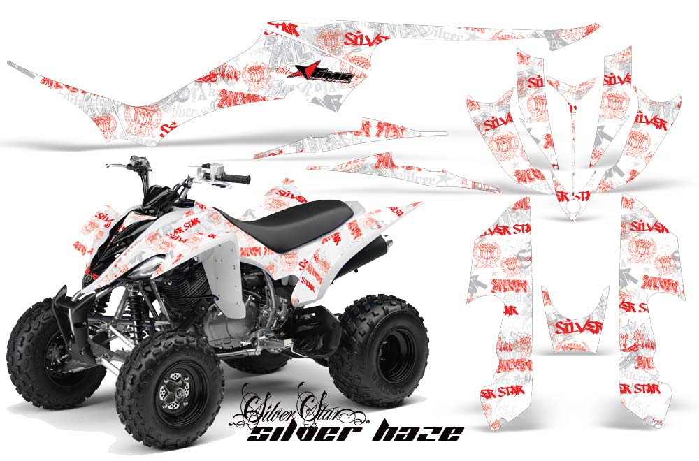 Yamaha Raptor 350 ATV Graphic Kit - 2004-2014 Silver Star - Silverhaze White