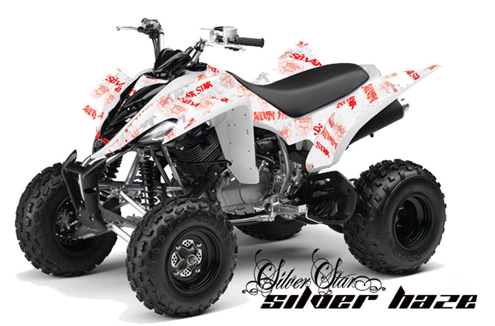 Yamaha Raptor 350 ATV Graphic Kit - 2004-2014 Silver Star - Silverhaze White
