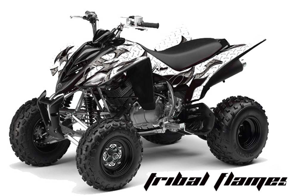 Yamaha Raptor 350 ATV Graphic Kit - 2004-2014 Tribal Flames Black