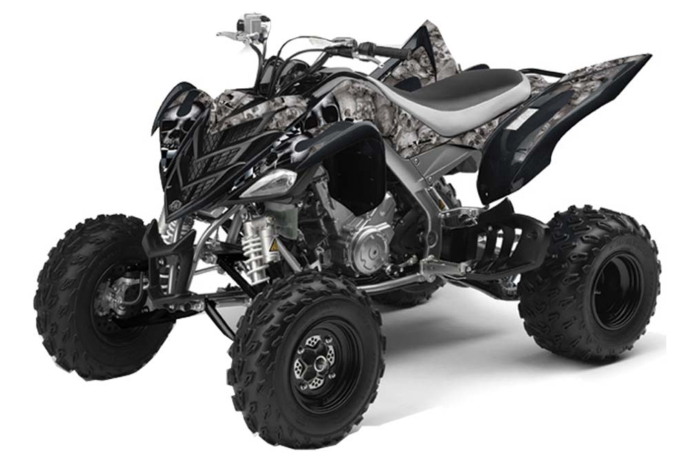 Yamaha Raptor 700 ATV Graphic Kit - 2006-2012 Checkered Skull Black