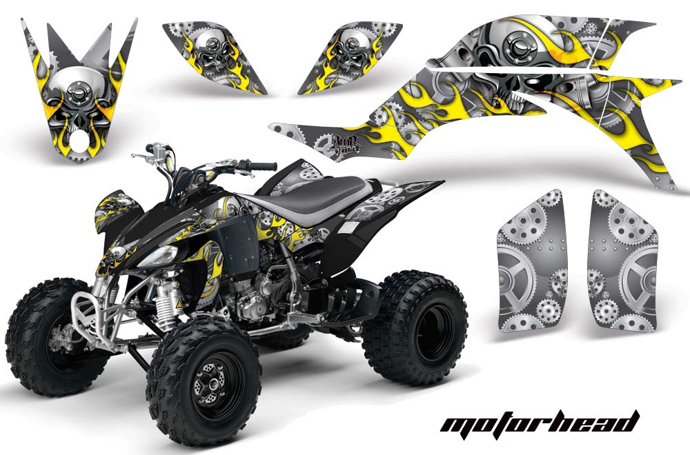 Yamaha YFZ 450 ATV Graphic Kit - 2004-2014 Motorhead Silver