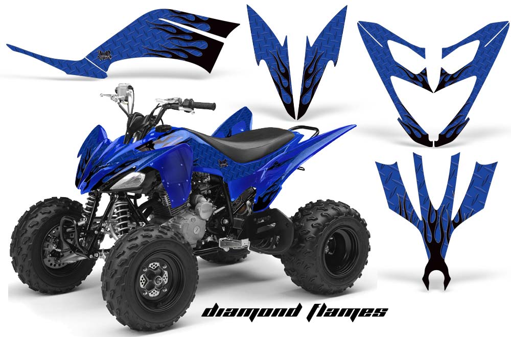 Yamaha Raptor 250 ATV Graphic Kit - 2008-2014 Diamond Flame Black