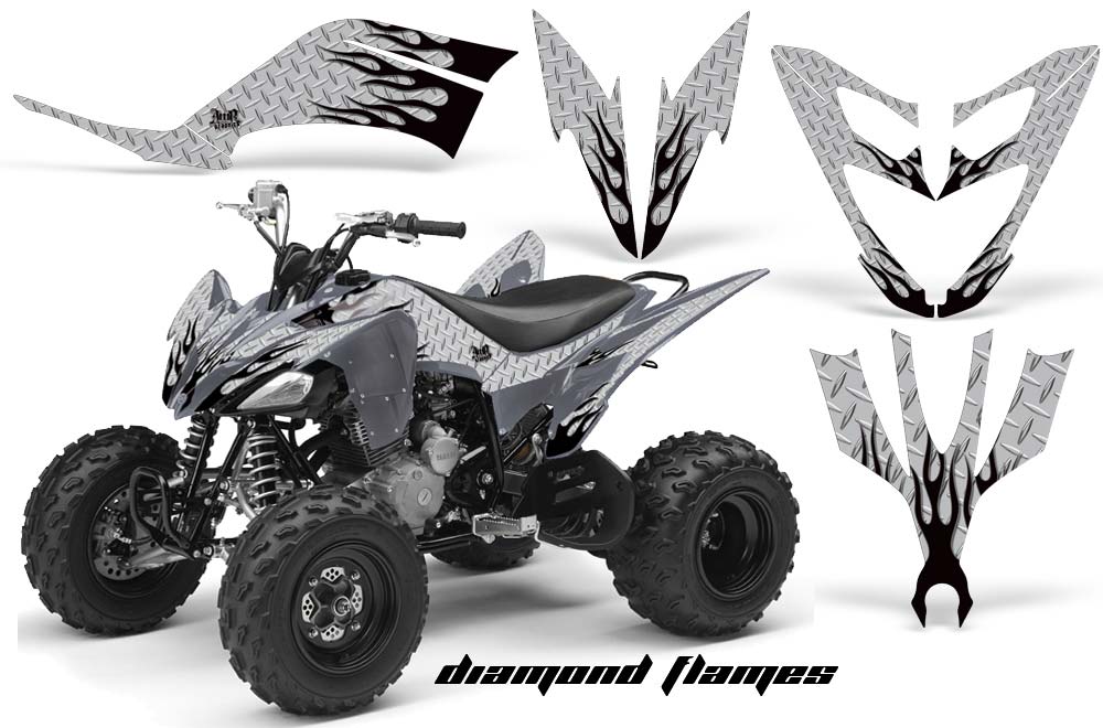 Yamaha Raptor 250 ATV Graphic Kit - 2008-2014 Diamond Flame Black