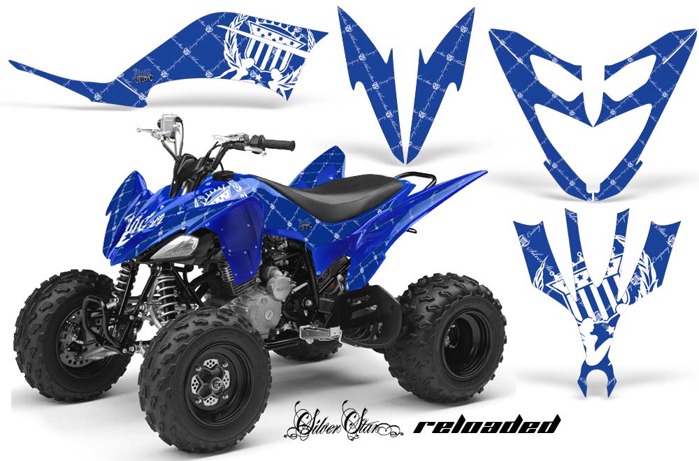 Yamaha Raptor 250 ATV Graphic Kit - 2008-2014 Silver Star - Reloaded White