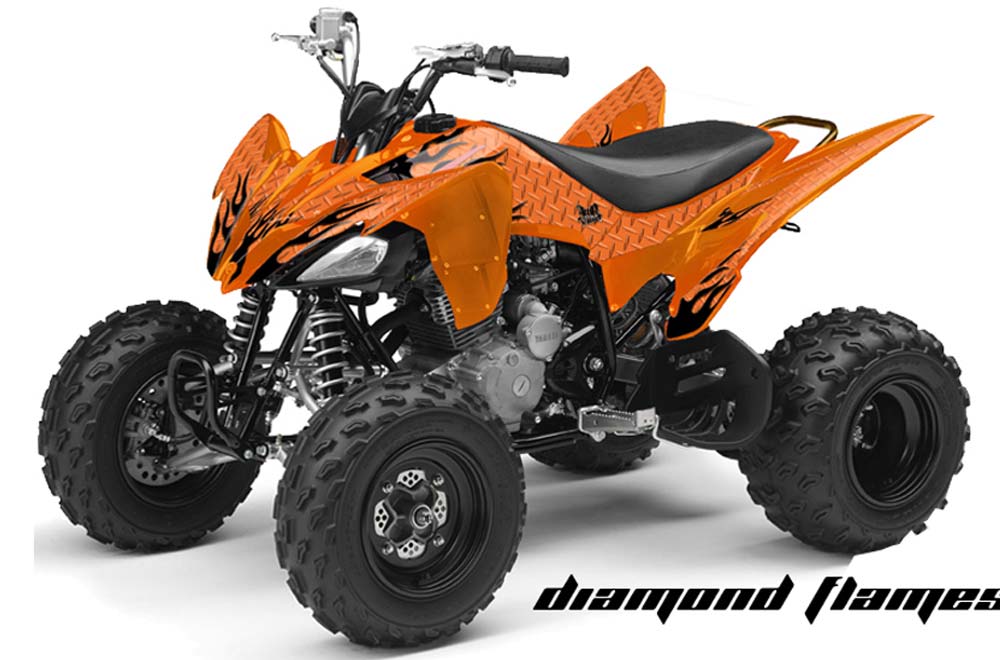 Yamaha Raptor 250 ATV Graphic Kit - 2008-2014 Diamond Flame Orange