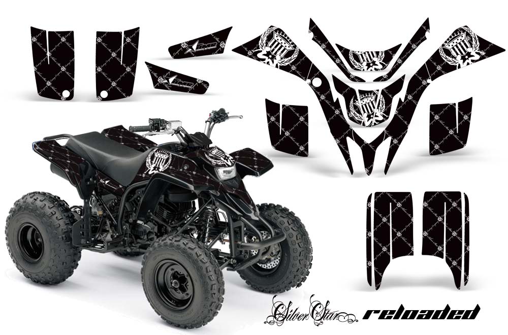 Yamaha Blaster YFS200 ATV Graphic Kit - 1988-2001 Silver Star - Reloaded Black