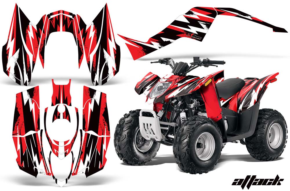 Arctic Cat DVX90 ATV Graphic Kit - 2008-2017 Attack Red