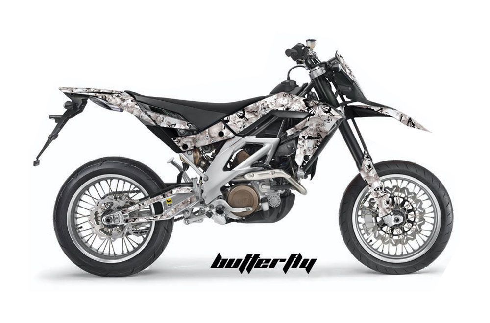 Aprilia SXV 4.5 / 5.5 Dirt Bike Graphic Kit - 2006-2015 Butterfly White