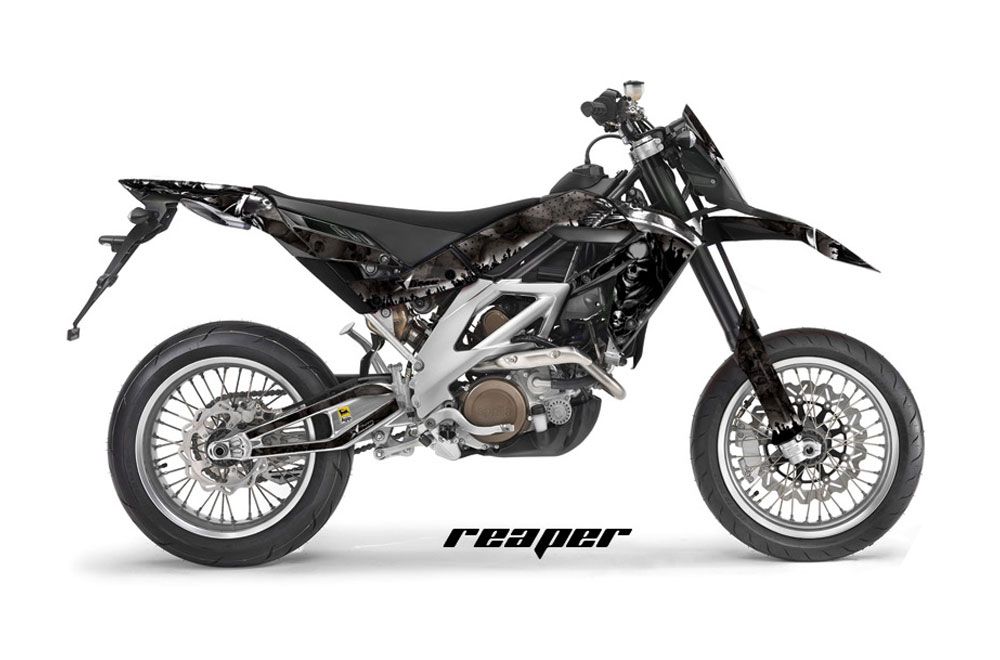 Aprilia SXV 4.5 / 5.5 Dirt Bike Graphic Kit - 2006-2015 Reaper Black