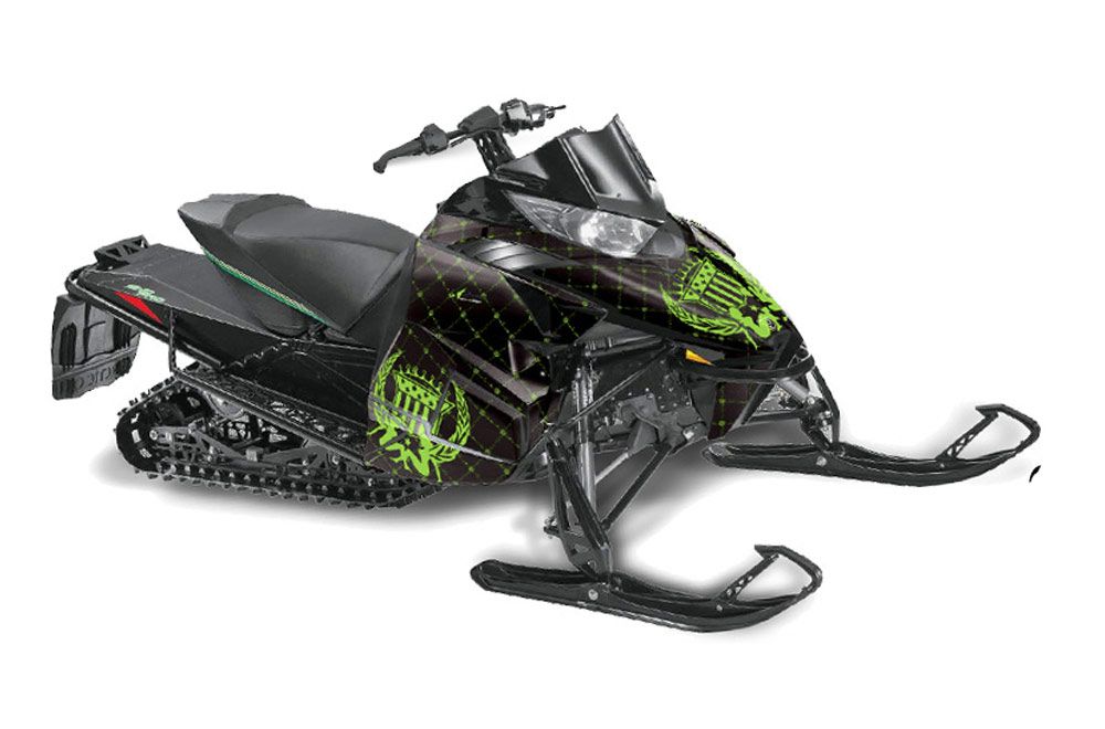 Arctic Cat ProCross Sno Pro Sled Graphic Kit - 2012-2016 Silver Star - Reloaded Green