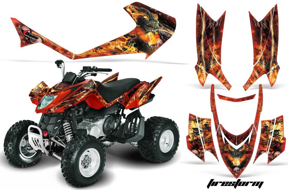 Arctic Cat DVX300 ATV Graphic Kit - All Years Firestorm Red