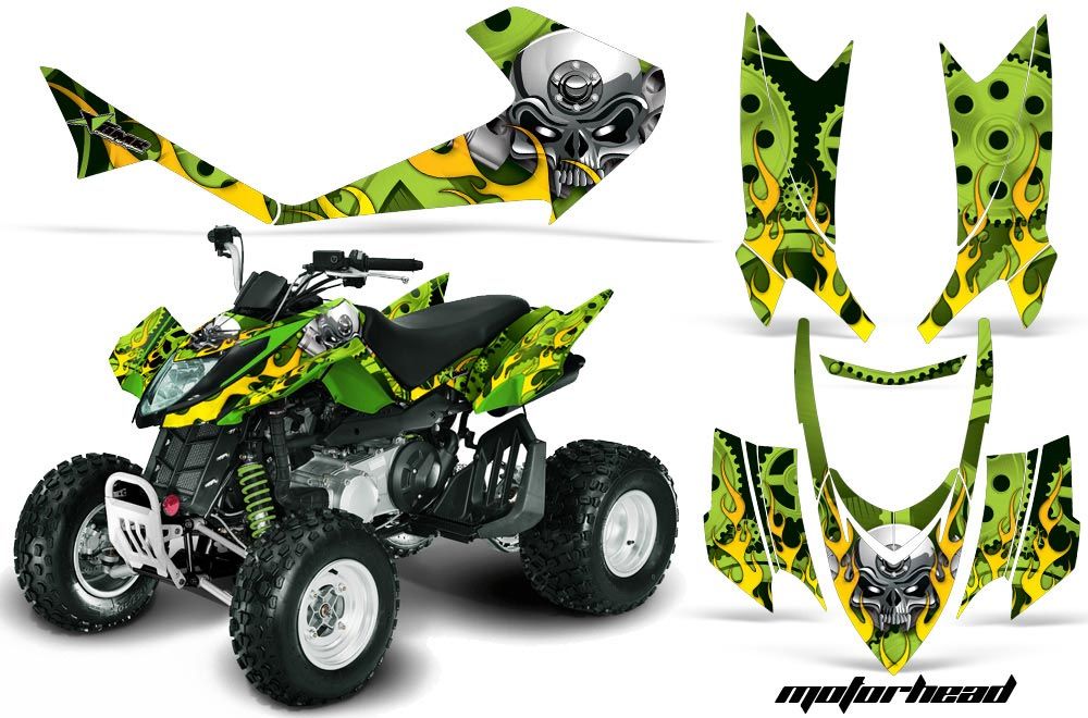 Arctic Cat DVX400 ATV Graphic Kit - All Years Motorhead Green