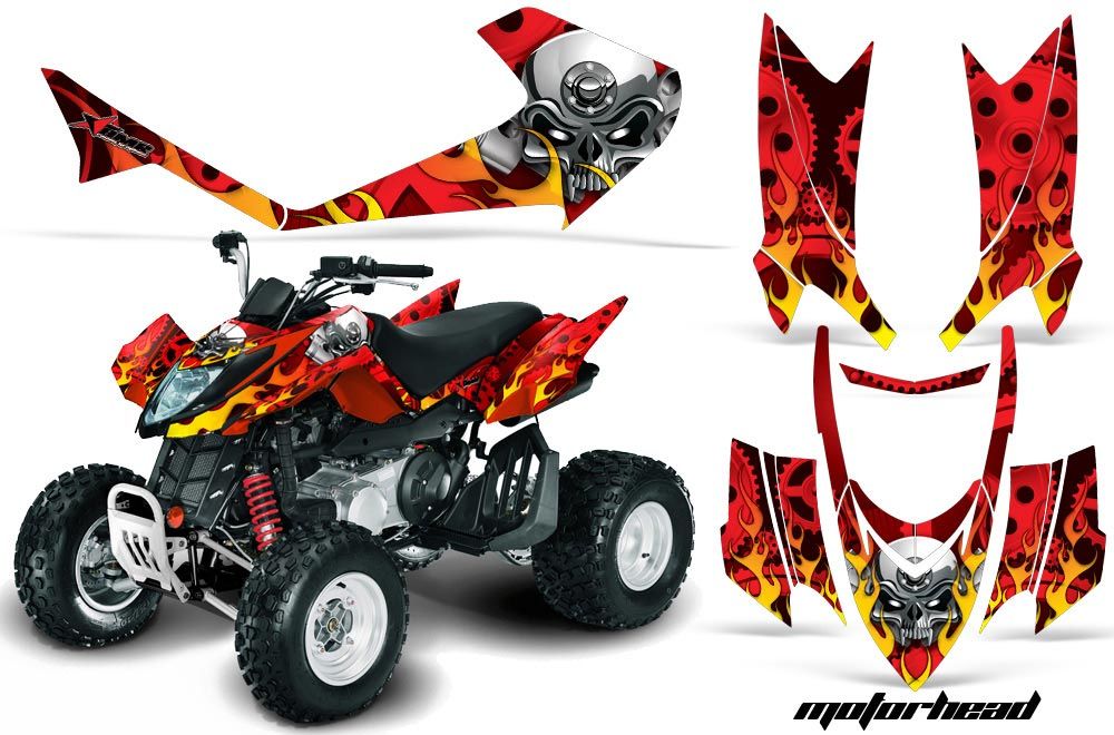 Arctic Cat DVX250 ATV Graphic Kit - All Years Motorhead Red