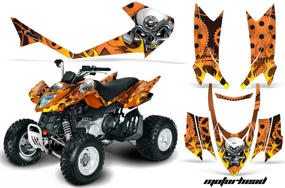 Arctic Cat DVX400 ATV Graphic Kit - All Years Motorhead Orange
