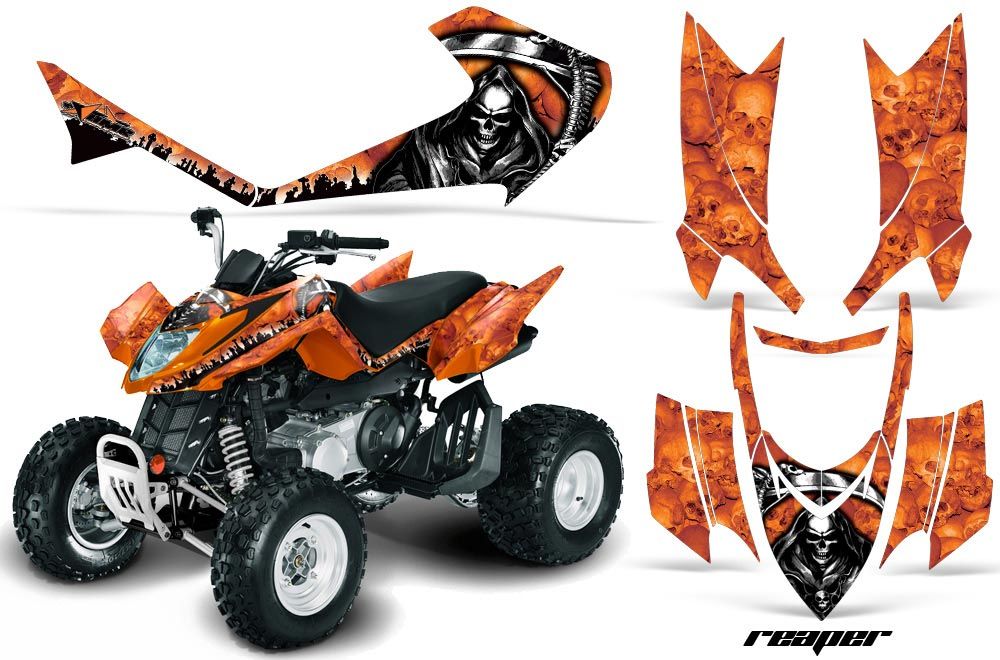 Arctic Cat DVX400 ATV Graphic Kit - All Years Reaper Orange