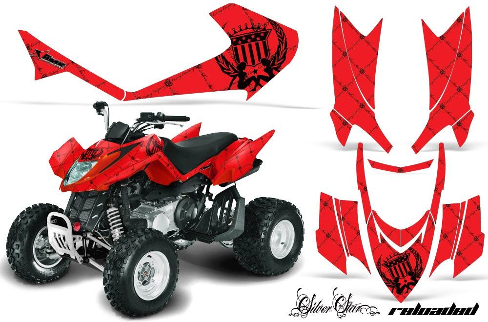 Arctic Cat DVX400 ATV Graphic Kit - All Years SilverStar - Reloaded Black