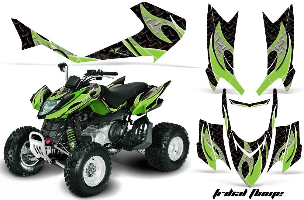 Arctic Cat DVX250 ATV Graphic Kit - All Years Tribal Flames Green