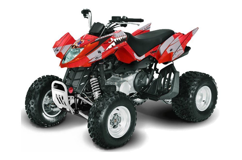 Arctic Cat DVX250 ATV Graphic Kit - All Years P40 Warhawk Red