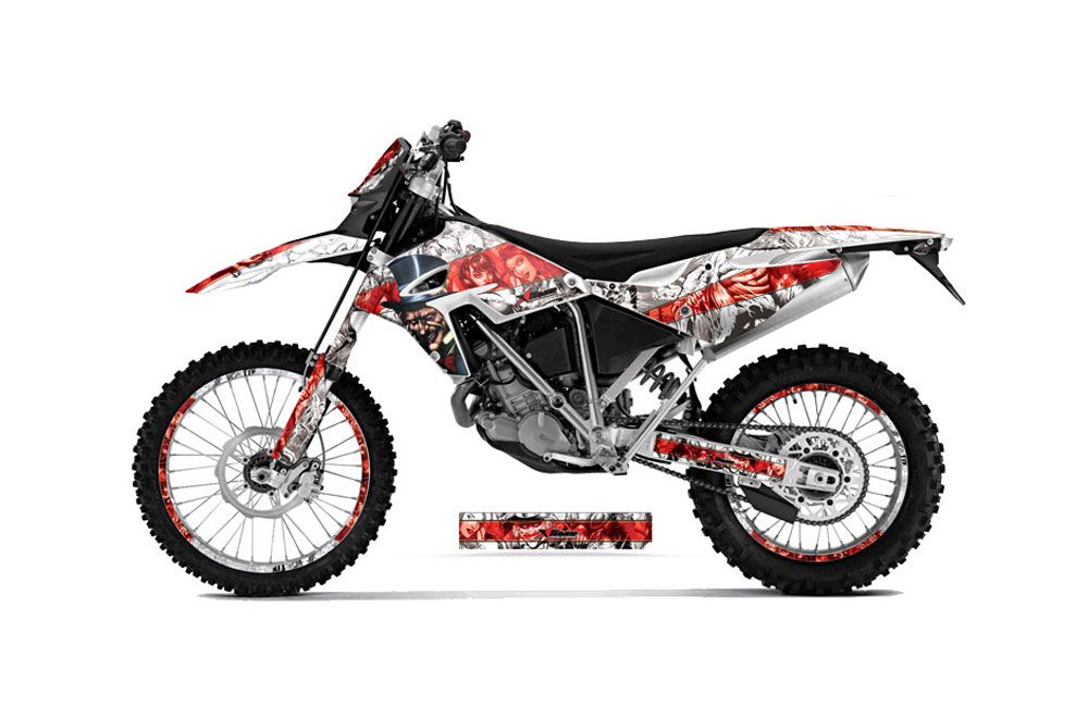 BMW G450x Dirt Bike Graphic Kit - 2010-2011 Mad Hatter White