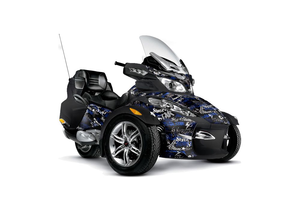 Can Am BRP (RTS) Spyder Graphic Kit - 2010-2012 Silver Star Silver Haze Blue