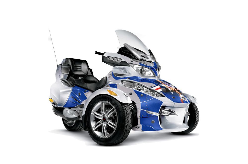 Can Am BRP (RTS) Spyder Graphic Kit - 2010-2012 T Bomber Blue