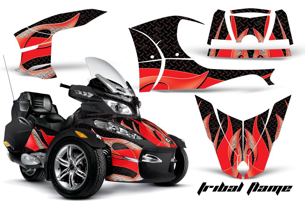 Can Am BRP (RTS) Spyder Graphic Kit - 2010-2012 Tribal Flame Red