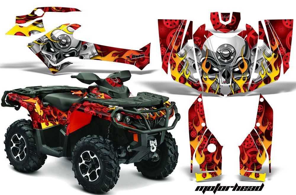Can Am Outlander XT / DPS / SST ATV Graphic Kit - 2013-2016 Motorhead Red