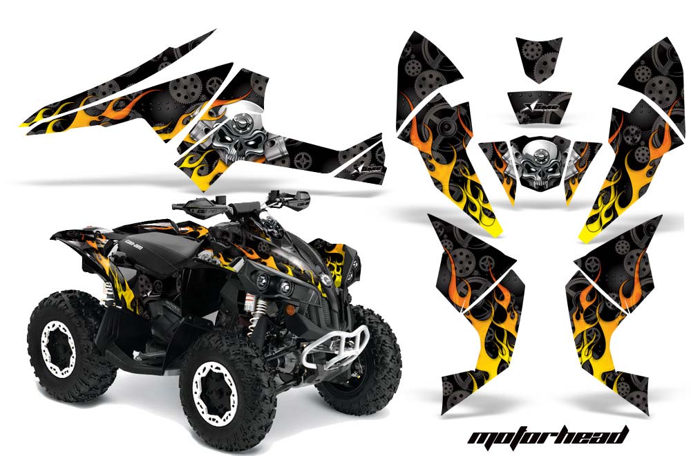 Can Am Renegade 500 / 800 / 1000 ATV Graphic Kit - All Years Motorhead Black