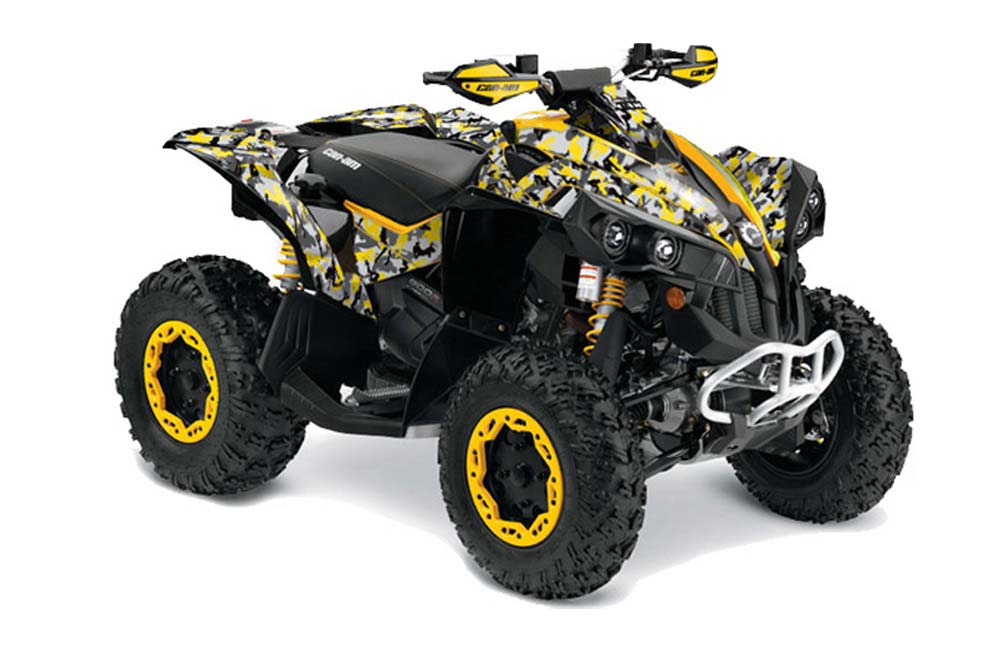 Graphic Kit CanAm Renegade X/R ATV Quad Decals Wrap Can Am 500/800/1000 ICE YLLW