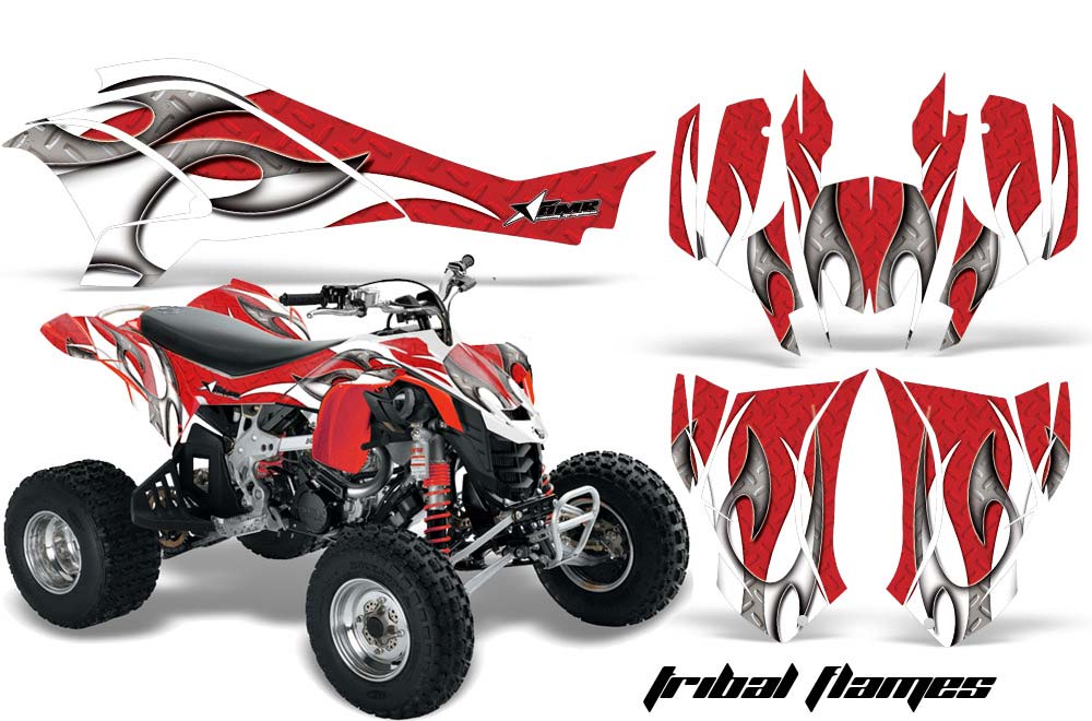 Can Am DS450 / DS450X EFI ATV Graphic Kit - 2008-2016 Tribal Flames White