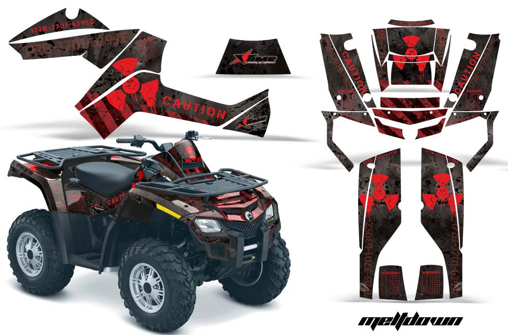 Can Am Outlander EFI 500 / 650 / 800 / 1000 ATV Graphic Kit - 2006-2011 Meltdown Red