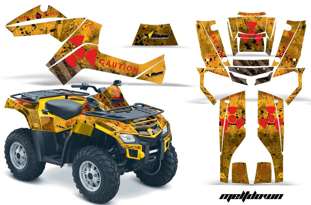 Can Am Outlander EFI 500 / 650 / 800 / 1000 ATV Graphic Kit - 2006-2011 Meltdown Red