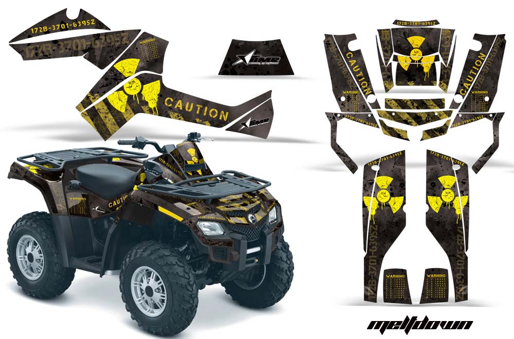 Can Am Outlander EFI 500 / 650 / 800 / 1000 ATV Graphic Kit - 2006-2011 Meltdown Yellow